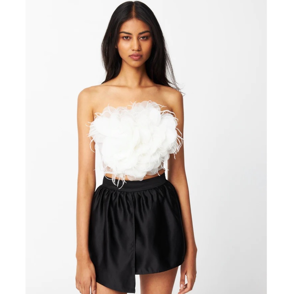 Par violet white floral bustier corset top
